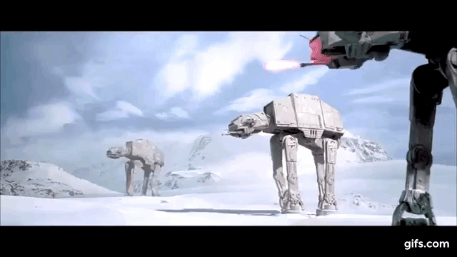 Star Wars: The Empire Strikes Back Clip - Imperial Walkers Attack [2K ULTRA HD] animated gif
