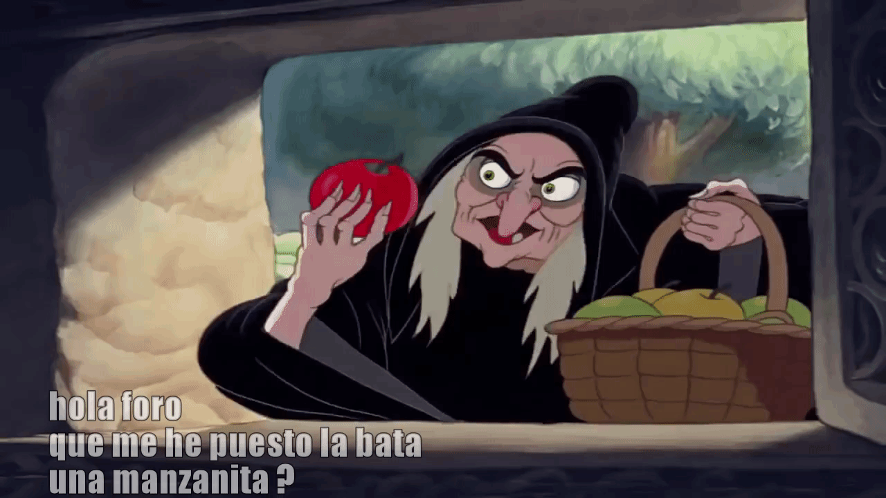 Snow White, The Witch, and The Apple animated gif