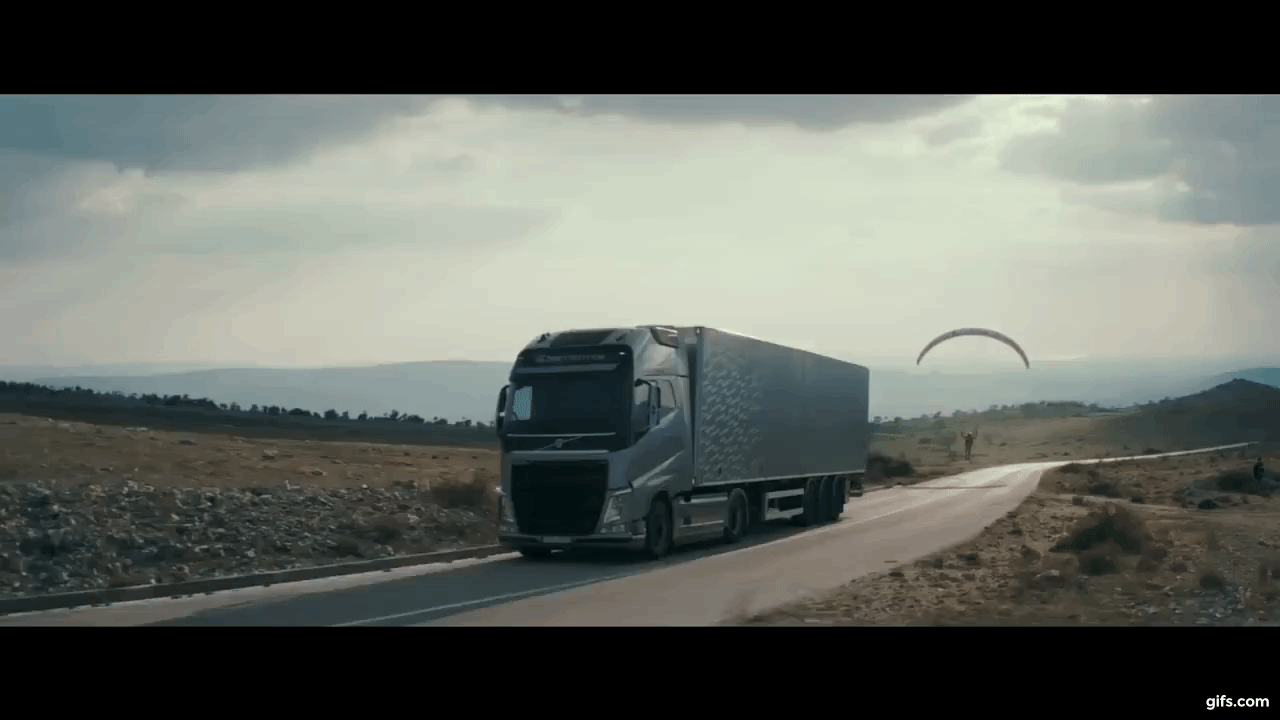 Volvo Trucks - The Flying Passenger (Live Test) animated gif