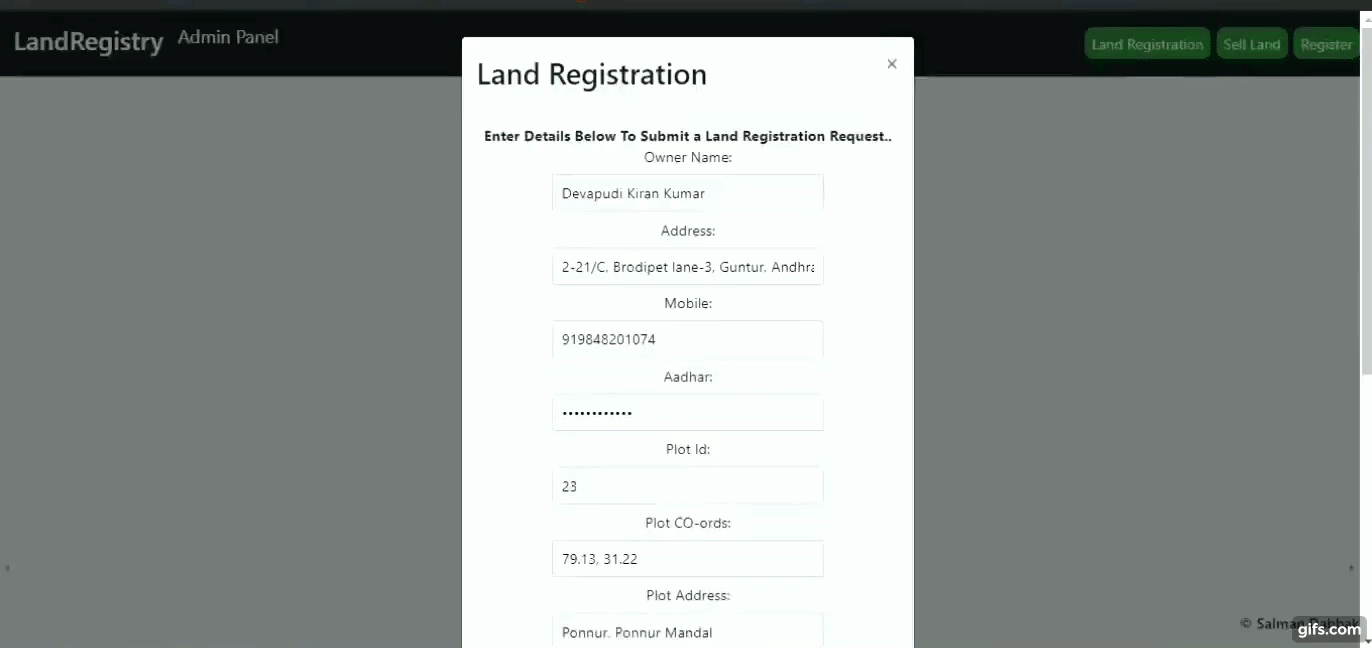 Land Registration Demo