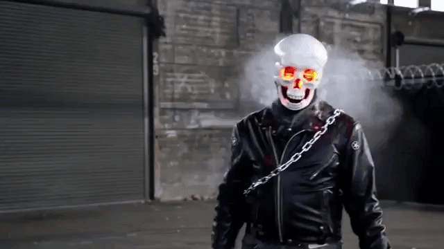Make mask a to how ghost rider Ghost Rider
