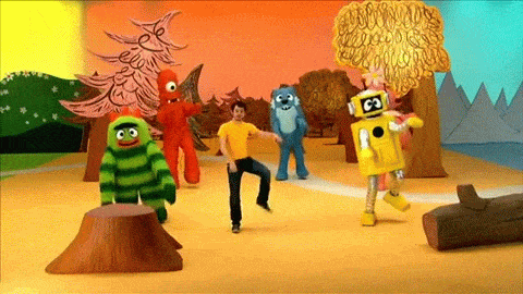 Elijah Wood - Puppetmaster - Yo Gabba Gabba! Dancey Dance animated gif