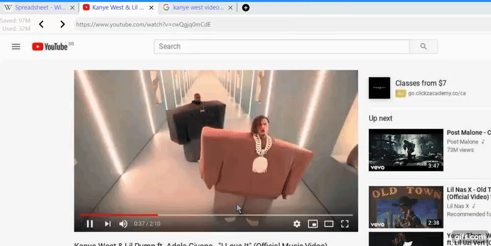 GIF of Oni browser in action