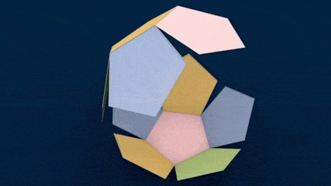 Make 3D Solid Shapes - Dodecahedron / Додекаэдр animated gif