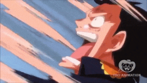 Luffy Destroys Doflamingo S Clone Red Hawk Hd 1080p One Piece Animated Gif