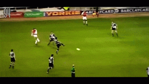 Dennis Bergkamp - Best goal ever - Arsenal vs Newcastle United - HD  animated gif