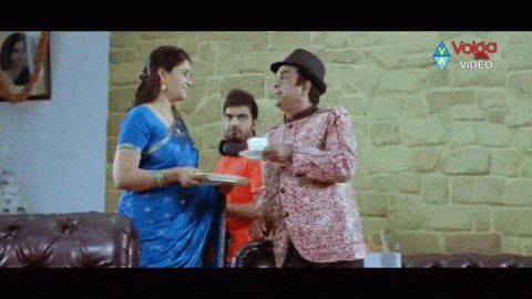 Attarintiki Daredi Comedy Scene || Baddam Baskar Sunanda Nilayam Entry  Scene - Brahmanandam animated gif