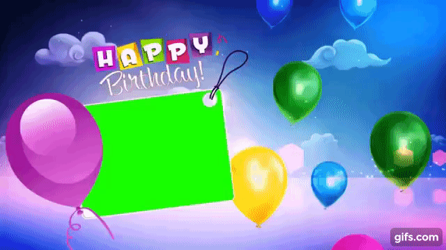 Happy Birthday Wishes With Green Background Video animated gif