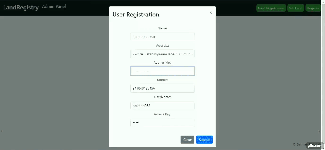 User Registration Demo