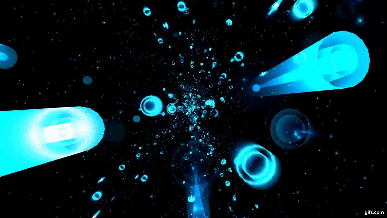 4K Blue Geometry Forms Space Flight 2160p Motion Background animated gif