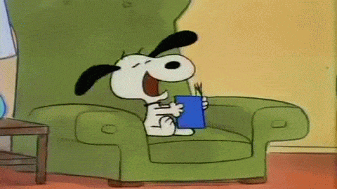 snoopy-reading animated gif