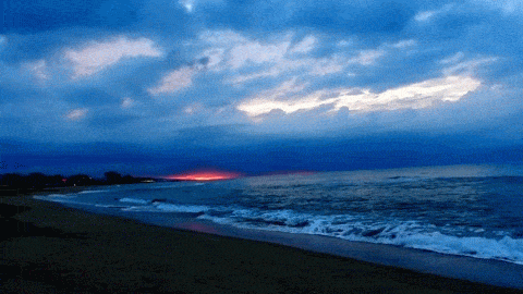 Relax: Amanecer en la playa, sonido del mar HD 1080p [ Sleep Music ]  animated gif