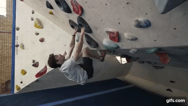 rock climbing for beginner with straight arms gif