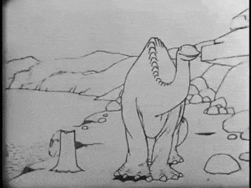 Gertie the Dinosaur (1914) - World's 1st Keyframe Animation Cartoon -  Winsor McCay animated gif
