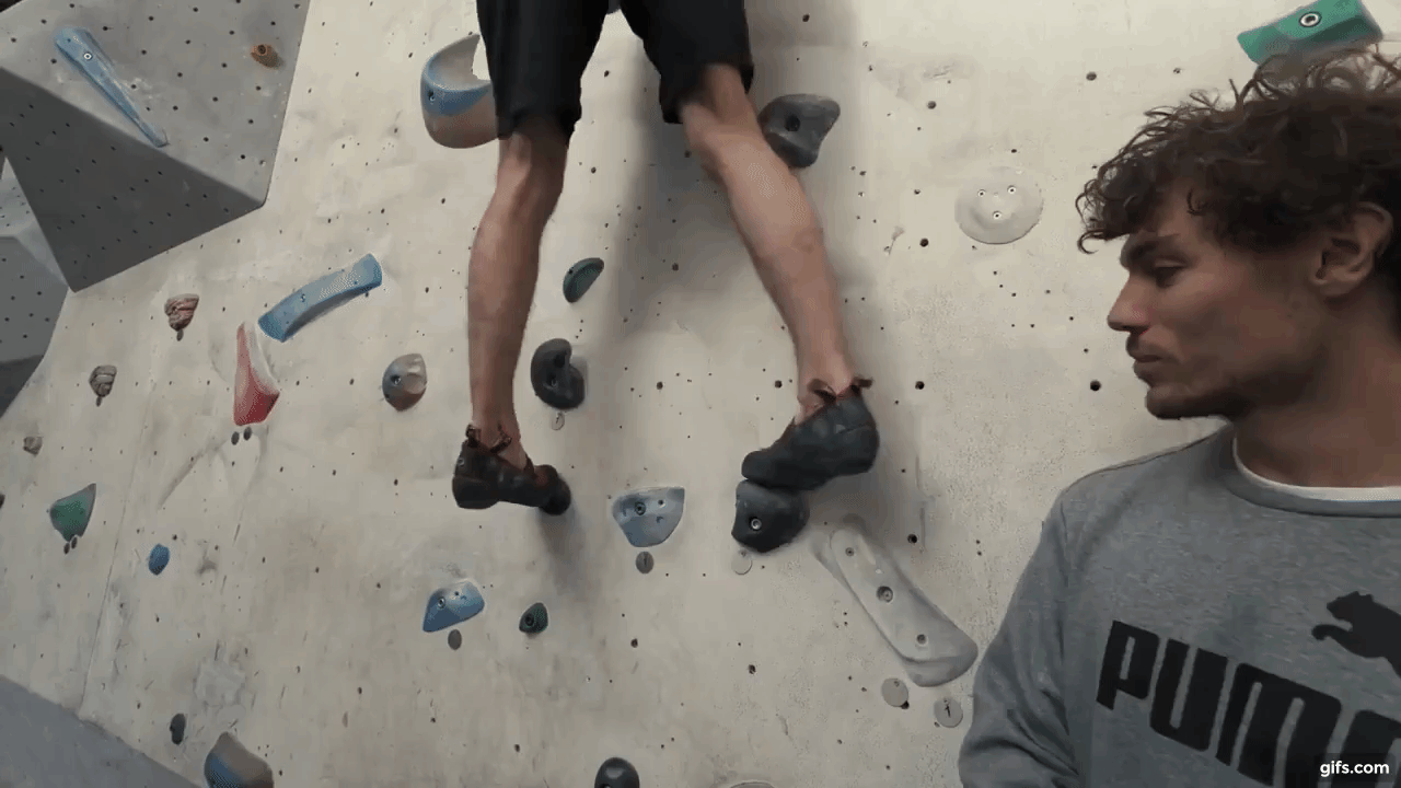 rock climbing for beginner proper footwork gif