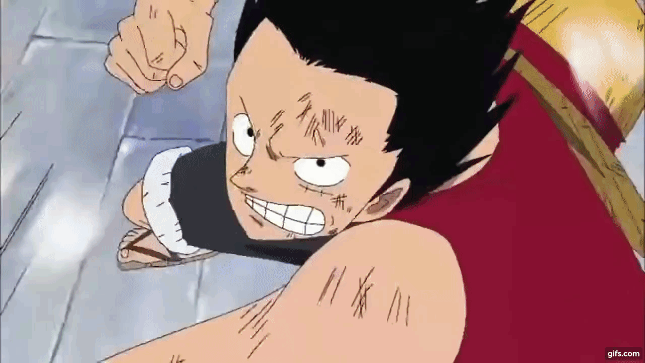 Lucci Matches Luffy With A Kick Animated Gif
