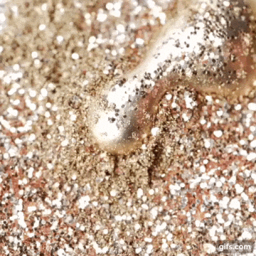 gloss in gold pigment animated gif