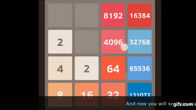 The Highest Score and Tile in 2048 and The End of the Game animated gif