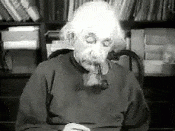 Albert Einstein smoking pipe animated gif