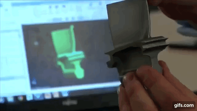 3D-printed turbine blades a 'breakthrough', says Siemens animated gif