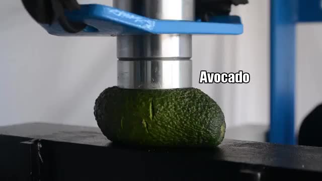 Avocado vs Hydraulic Press - Making Guacamole.