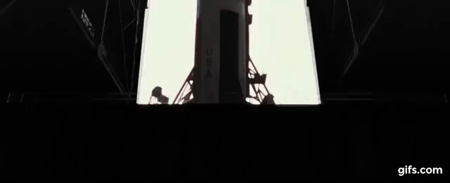 The Apollo 11 replica from the film First Man. GIF captured from trailer via Universal Pictures.