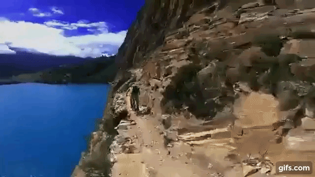 ネパールフォクスンド湖の  崖っぷちサイクリングwwwwww