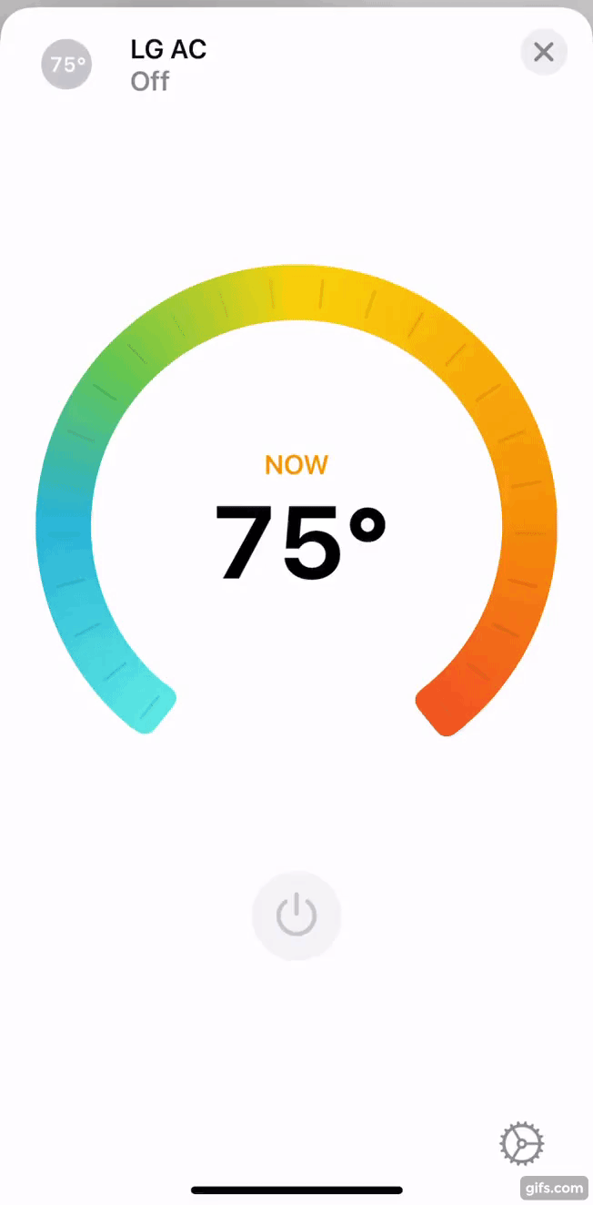 Home app heater cooler UI in action
