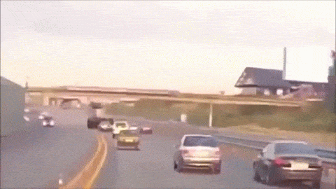 Worst Car Accident Ever Recorded Woman Thrown 15 meters in the air animated  gif