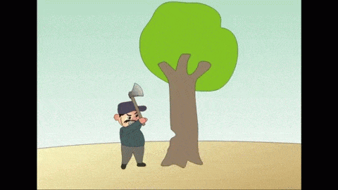 Hoạt Hình: Chặt Phá Cây Là Tai Họa...Thông Điệp Bảo Vệ Cây Xanh, Bảo Vệ  Rừng. Animated Gif