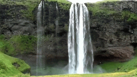 Seljalandsfoss waterfall animated gif