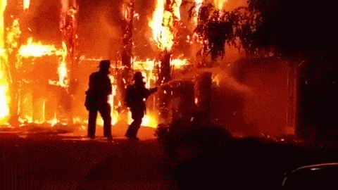 House Fire South Sacramento caused by fireworks animated gif