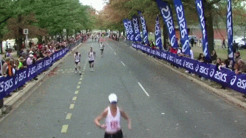 Marathon Collapse at Finish Line - Body Shut Down animated gif