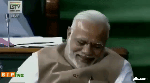 PM Narendra Modi Laughing Out Loud On Rahul Gandhi and Akhilesh Yadav  animated gif