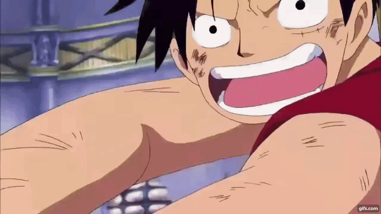Lucci dodges a punch from Luffy animated gif
