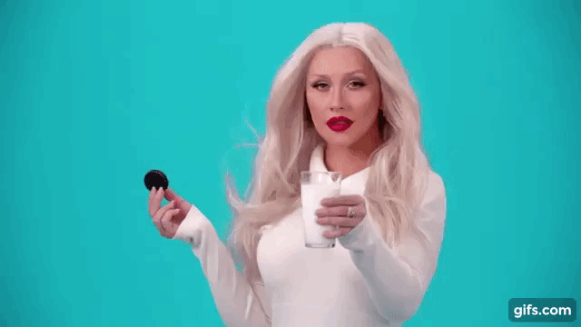 Oreo Dunk Challenge: Christina Aguilera's Star Treatment Dunk animated gif