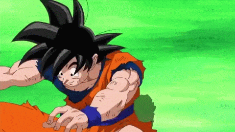 Goku - su mejor teletransportacion animated gif